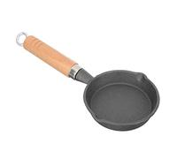BESTonZON Mini Drip Pan Cast Iron Skillet for Egg Frying Long Handled Oil Skillet Small Kitchen Cooking Pot for Breakfast Omelette Pan