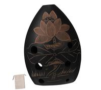 BESTonZON Mini Ocarina Portable Musical Instrument for Beginners and Pear Shaped Ethnic Wind Instrument in Black Brown with Unique Pattern Easy to Play and Carry Random Color
