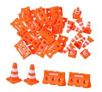 BESTonZON Mini Traffic Cones and Plastic Fences for Educational Early Learning for Road Safety Awareness Bright Orange Play Cones with Smooth Surface for Boys