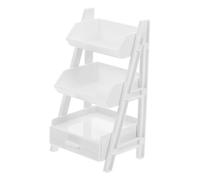 BESTonZON Miniature Dollhouse Shelf White Plastic Decor Compact Portable Display Rack for Mini Books and Furniture Accessories Creative Storage for Dolls House