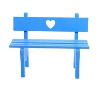 BESTonZON Miniature Park Bench for Dollhouse Mini House Furniture Blue Garden Chair Model High Simulation Craft with Seat and Arms for Fairy Garden Patio and Landscape Decor