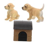 BESTonZON Miniature Puppy Figurines and Tiny Dog Ornaments for Fairy Garden and Dollhouse Detailed Pet Dog House Set with Adorable Puppy Decorations Charming Animal Figures for Garden and