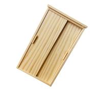 BESTonZON Miniature Wooden Wardrobe for Dollhouse Sturdy Wood Construction Timeless Design Friendly Pretend Play Furniture Suitable for Fairy Gardens and Micro Landscape Decor