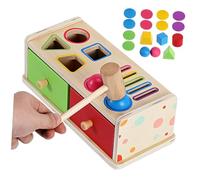 BESTonZON Montessori Color Shape Sorting Wooden Matching Box for Enhances Color Recognition Fine Motor Skills Interactive Play for Preschool Learning Activities