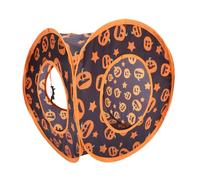 BESTonZON Moon Star Collapsible Cat Tunnel for Indoor Cats and Bunnies Foldable Pumpkin Themed Pet Tube with Straight Through Design for Playful Exploration and Easy Storage Halloween and