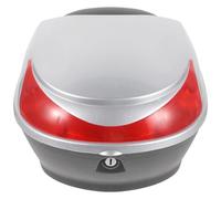 BESTonZON Motorcycle Luggage Box with Large Capacity, Silver Plastic Motorcycle Top Box Featuring Easy Installation and Safe Reliable Design for Travel and Electric Vehicle Use