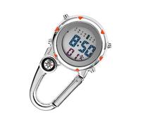 BESTonZON Multifunctional Quartz Carabiner Watch with Date Alarm and Guide Function Stainless Steel Clip Timepiece for Paramedics Outdoor Sports Climbing Hiking Durable Shockproof Design