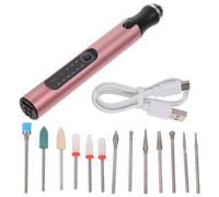 BESTonZON Nail Polisher Electric Nail File USB-Type-C Rechargeable 1 Set with 3 Ceramic Grinding Heads for Nail Art and Dead Skin Removal