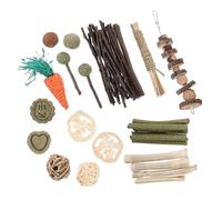 BESTonZON Natural Bunny Chew for Small Pets Rabbit and Hamster Teeth Grinding Chewing Parrot Biting Playthings Multifunctional Dental Care for Guinea Pigs Gerbils and Mice