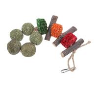 BESTonZON Natural Wooden Chew Snack for Small Pets Guinea Pig, Hamster, Rabbit Teeth Biting Apple Wood and Corn Core for Dental Health and Comfort Chewing