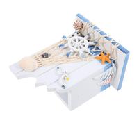 BESTonZON Nautical Wooden Pen Holder Sailing Themed Mediterranean Style Coastal Desk Organizer Beach Style Pencil Cup Rudder Design for Office Stationery Storage