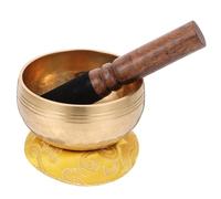 BESTonZON Nepal Handmade Copper Temple Singing Bowl with Wooden Striker for Meditation and Outdoor Use, Quiet and Long Sound Relieves Stress, Delicate Design with Fine Workmanship Random Random Color