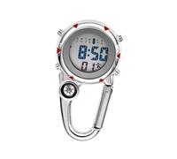 BESTonZON Novelty Clip Quartz Watch Compass and Shockproof Stainless Steel Alloy for Outdoor and Indoor Use Mini Carabiner Hanging Watch for Paramedics and Outdoor Activities