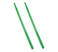 BESTonZON Nylon Drum Sticks with Long Handle and Anti-slip Green Grip for Drum Set and Percussion Instruments Lightweight for New and Young Drummers in Jazz and Performance