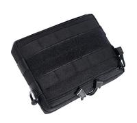 BESTonZON Nylon Outdoor Hiking Waist Pouch Small Tactical Storage Bag with Buckle Straps for Phone Passport Keys Black