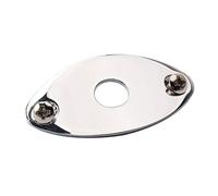 BESTonZON Oval Guitar Jack Plate for Electric Guitar Pickup Silver Iron and Copper Material with Glossy Surface Use Includes Mounting Screws Chic Design