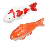 BESTonZON Pack of 2 Floating Fish Decoration Aquarium Decoration Luminous Ceramic Fish Realistic Colourfast Lifelike Underwater Decoration for Aquariums and Garden Ponds