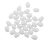 BESTonZON Pack of 30 White Solid Plastic Eggs Parrot Birds Artificial Pigeon Eggs Dummy for Nest Management and Breeding Training for Ornamental Birds