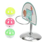 BESTonZON Parrot Basketball Training for Cockatiels Conures Lovebirds Durable Plastic Mini Hoop with Ball for Bird Exercise Chewing and Mental Stimulation Random Color