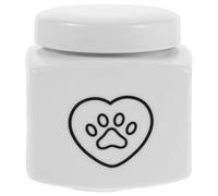 BESTonZON Pet Cremation Urns: Cat Ashes Box - Small Ceramic Remembrance Casket For Dog And Cat Funeral Memorial Keepsake Loss Pet Sympathy 3.73 X 3.65 X 3.65 In White