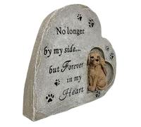BESTonZON Pet Memorial Stone Dog Grave Markers Resin Outdoor Garden Ornaments for Pet Lovers Dog Memorial Garden Stones