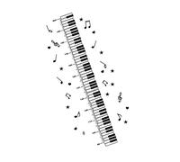BESTonZON Piano Pattern Decorative Sticker Measuring Sticker for Boy Girl Bedroom Wall Removable Wall Decal for Music Boys and Girls Piano Keyboard Decor