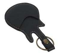 BESTonZON Pick Protection Cover Guitar Pick Holder Keyring Pu Leather Case Storage Portable for Travel and Practice