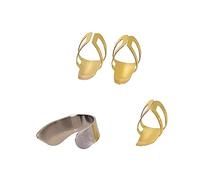 BESTonZON Pick Thumb Steel Finger Protectors Set Stainless Guitar Silver 1 and 4 Pieces Sturdy for Guitar and Bass Players