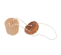 BESTonZON Pine Cone Shaped Cross Body Bag Woven Rattan for Home Desk | Brown Creative Decor Piece, Personal Storage for Dressing Table, Photo Prop with Elegant Handmade Look