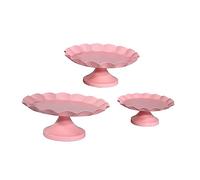 BESTonZON Pink Iron Cupcake Stand Fruit Plate Dessert Tray Cake Tray Table Decoration for Birthday Party Sweet Stand