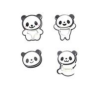 BESTONZON Plastic Cookie Cutters Panda Bear Shape Cookie Cutters for Baking Cake Decoration Set of 4