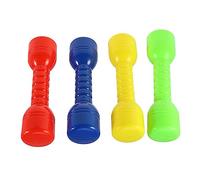 BESTonZON Plastic Dumbbells for Children Kindergarten Small Exercise Barbells Set 4pcs Red Green Yellow Blue for Boys and Girls Fitness and Morning Workout
