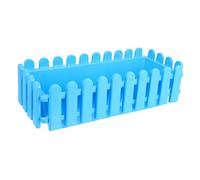 BESTonZON Plastic Flower Pot Fence Planter Boxes Outdoor Plant Pots Lawn Edging Border Borders Blue Pp Resin