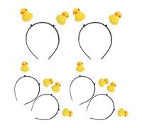 BESTonZON Plush Flocked Cartoon Yellow Duck Headband Headwear Plastic 6pcs