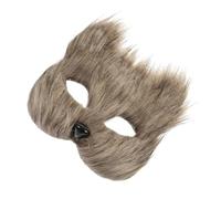 BESTonZON Plush Fox for Adults Realistic Half Face Costume Prop for Halloween Carnival Cosplay Fancy Dress Parties Safe Reusable Eye for