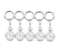 BESTonZON Pocket Watches Stainless Steel and Glass Material 5pcs Multi-Function with Key Ring Design Easy to Carry Nurse for Work in The Hospital and Daily Use