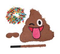 BESTonZON Poop Emoticon Pinata with and Buster Stick Fun Prank Party Decoration for Birthday Games Whimsical Hanging Centerpiece for Family Celebrations Random Color