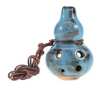 BESTonZON Portable Alto C Ceramic Ocarina 6-hole Gourd Flute with Blue Glaze, Beginner-friendly Musical Instrument for Mindfulness, Sound Healing, and Yoga Practice