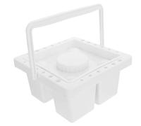 BESTonZON Portable Artist Brush Washer Bucket Lid, White Multifunctional Square Pen Washing Basin for Painting Accessories, Easy Carry Water Container for Painters and Artists