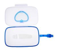 BESTonZON Portable Baby Wet Wipes Dispenser Box with Easy One-Hand Operation, Sturdy Blue Pp Material, for Travel Bags and Children's Dining Chairs, Storage Holder