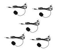 BESTonZON Portable Clip-on Microphones in Black 5pcs for Phone and Laptop Pvc Material Easy Operation with ≥60db Sensitivity for Recording and Video Chat