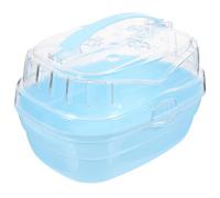 BESTonZON Portable Hamster Travel Cage with Handle, Lightweight Blue Outdoor Small Animal Carrier, Hamster Carrying Case for Pets on the Go