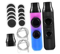 BESTonZON Portable Kazoo Set 2 Pieces Black and Blue-purple Gradient Musical Instruments with Replacement Membranes for Boys and Girls and Adults Party Favor Music Accompaniment