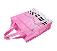 BESTonZON Portable Music Note Tote Bag with Handle Lightweight Storage Bag for Music Books Chic Pink Design for Women and Convenient Two Handbag for School Travel and Daily Use