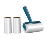 BESTonZON Portable Pet Hair Lint Roller Set 4 Pieces with Handle and 3 Refill Rolls Blue Sticky Hair Remover for Cat and Portable Fluff Removers for Clothing and Furniture Cleaning