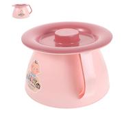 BESTonZON Portable Potty Lid and Handle, Pink Plastic Bedside Toilet for, Pregnant Women and Elderly, Travel Emergency Urinal Bucket for Camping and Car Use