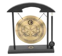 BESTonZON Practical Dual Dragon Copper Gong Ornament Unique Desktop Decor for Home Vintage Feng Shui Bell Tabletop Adornment High-grade Material for