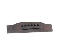 BESTonZON Pre-drilled 6-string Rosewood Acoustic Guitar Bridge with Bone Slotted Saddle for Folk Guitar Replacement, for Performance and DIY with Vintage Look