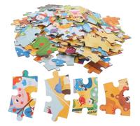 BESTonZON Preschool Round Wooden Puzzle Forest Animals Educational Interactive Learning for Precision Cut Burr Brain Boosting Plaything