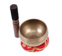 BESTonZON Professional Coppery Buddhist Sound Bowl Meditation Singing Bowl Set Mallet Gasket for Yoga Meditation Relaxation Random Color